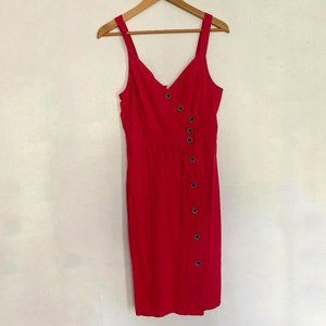 Red Altar'd State Midi Wrap Dress